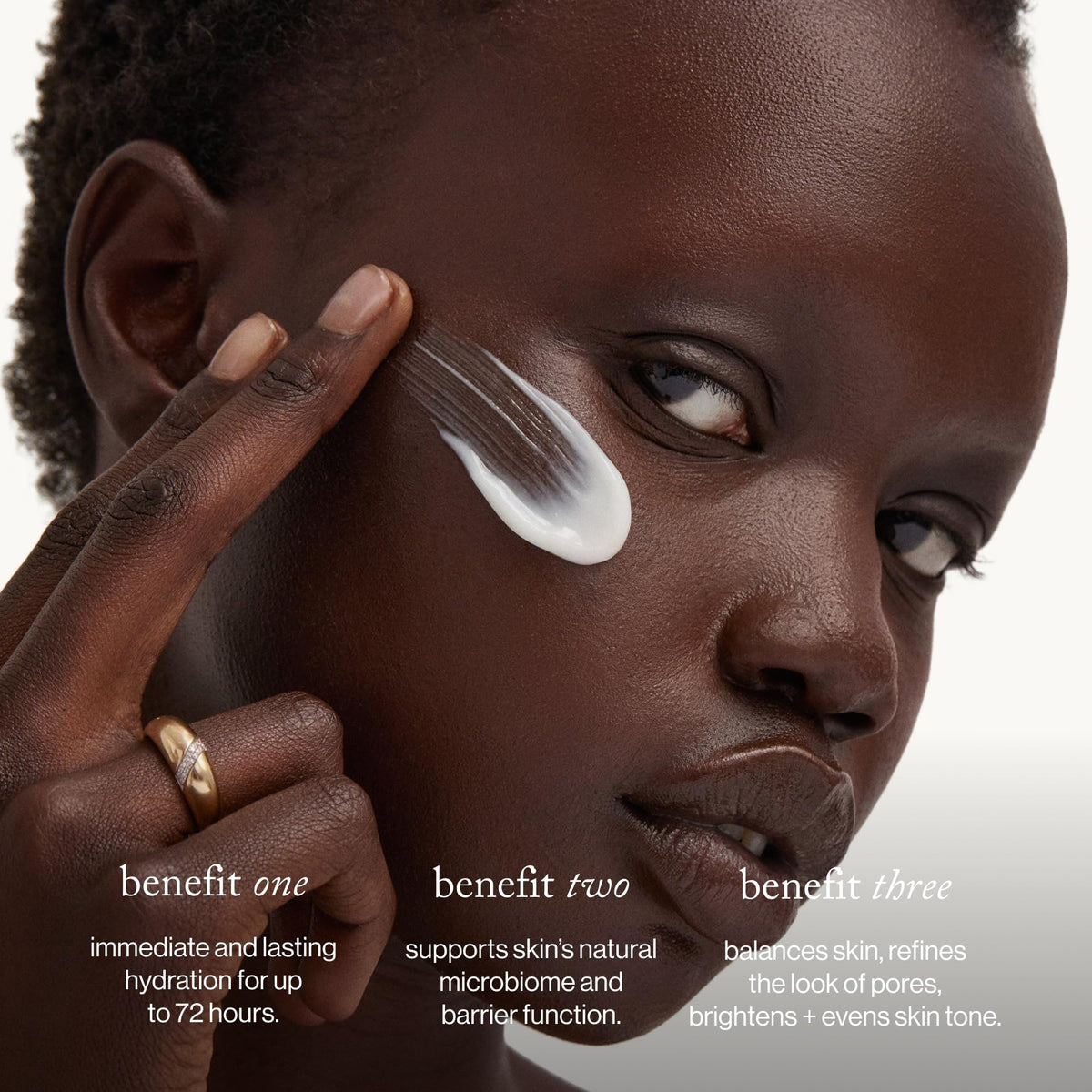 goop cream texture close-up displaying lightweight gel-cream and fast absorption benefit