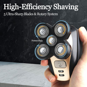 GORLENT close-up of five stainless steel blades highlighting precise cutting