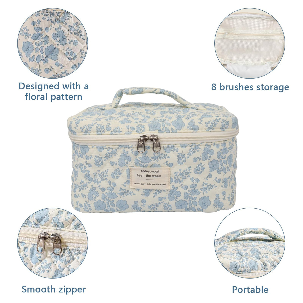 Gosect cotton fabric close-up showing floral texture and soft touch