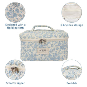 Gosect cotton fabric close-up showing floral texture and soft touch