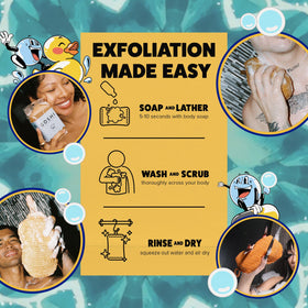 GOSHI sponge styled in bathroom to show aesthetic and everyday shower convenience