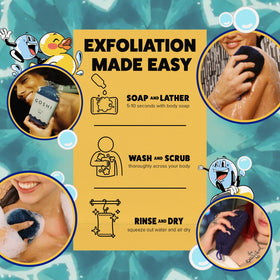 GOSHI sponge used in shower showing gentle exfoliation and daily convenience