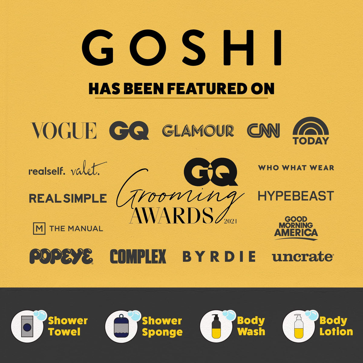 GOSHI sponge producing rich foam with body wash for a cleaner feel