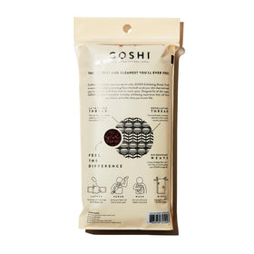 GOSHI close-up of dual-thread nylon weave highlighting texture and gentle exfoliation