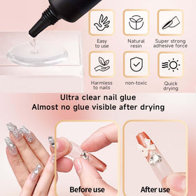 Gosojam application demonstrating press-on nails being pressed for instant hold