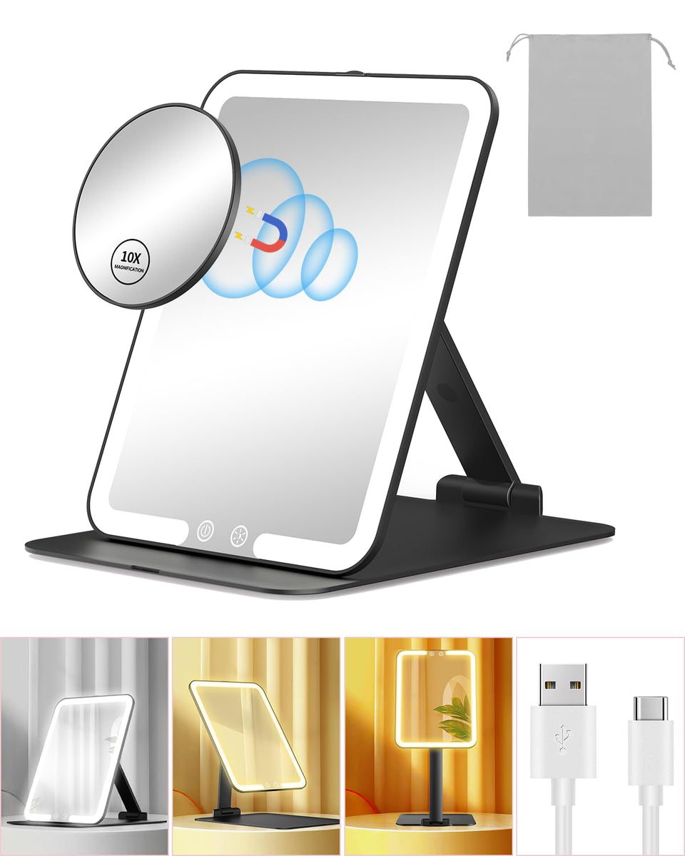 Gospire front closed mirror showing compact travel-ready design and protection