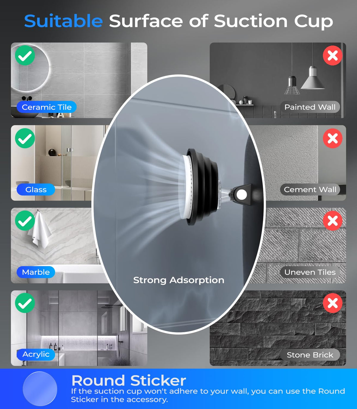 Gospire mirror in shower showing waterproof use and clear reflection benefit
