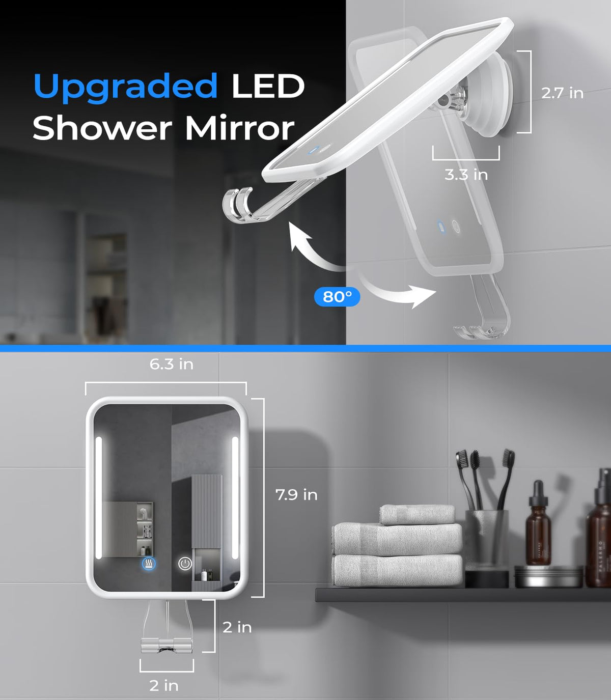 Gospire LED lighting active illustrating adjustable brightness for grooming