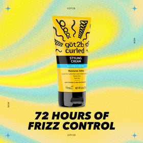 got2b applying cream to damp curls for easier styling and definition
