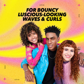 Got2B applied to damp hair showing curl activation and definition