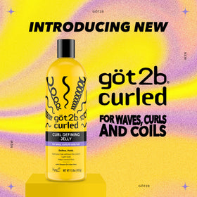 Got2B Curled jar label and cap details highlighting ingredients and vegan formula benefit