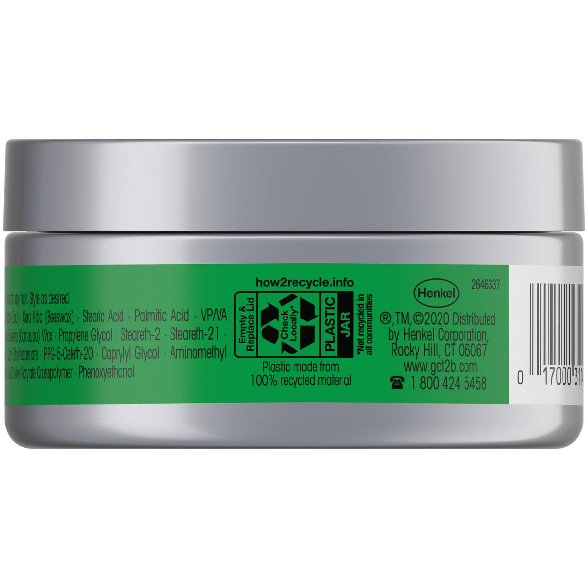 2 fl oz got2b clay beside ruler conveying compact travel-friendly size