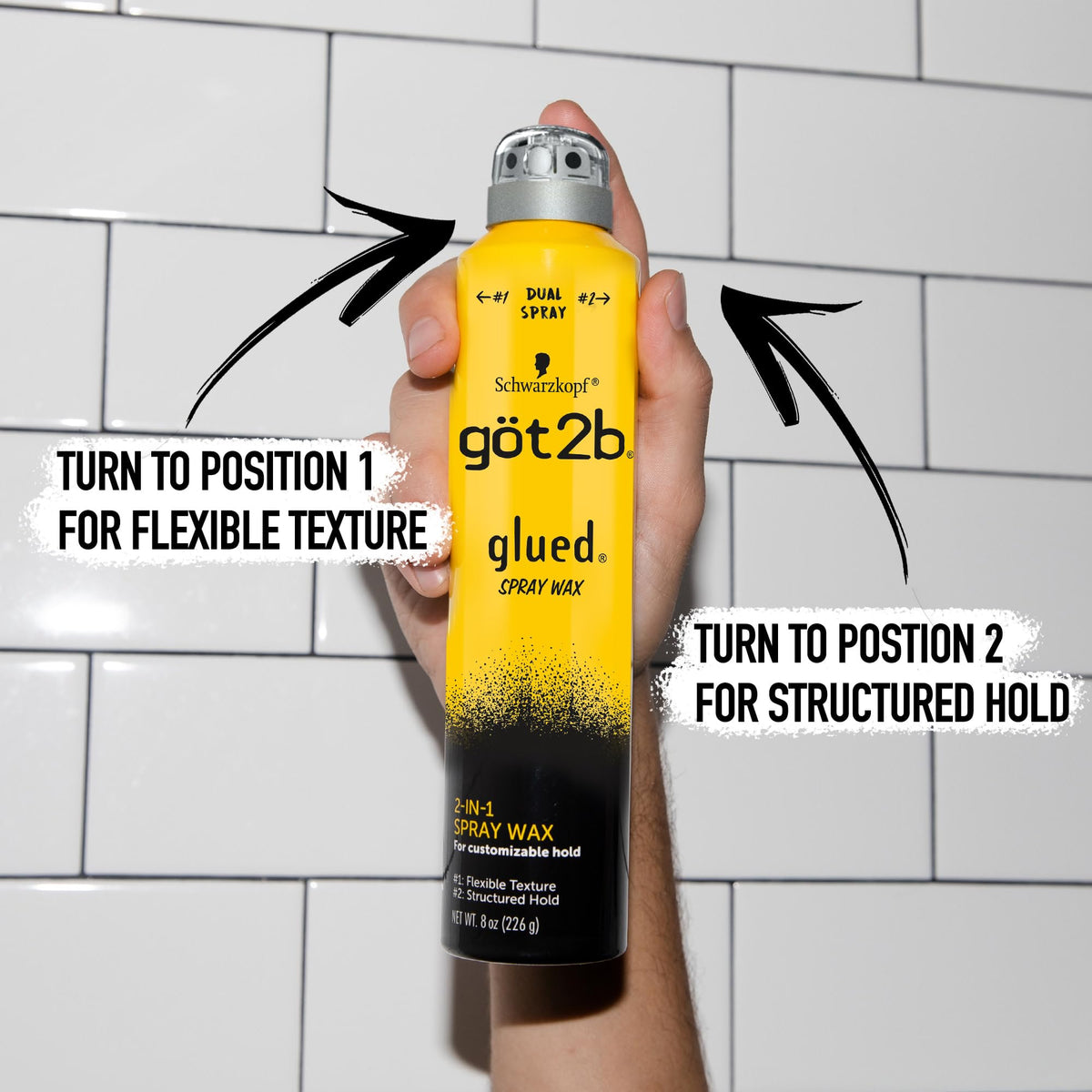 got2b Glued narrow spray pattern demonstration for precise, structured hold