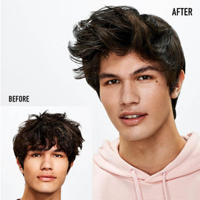 got2b Glued used on model for tousled, lived-in hairstyle with texture