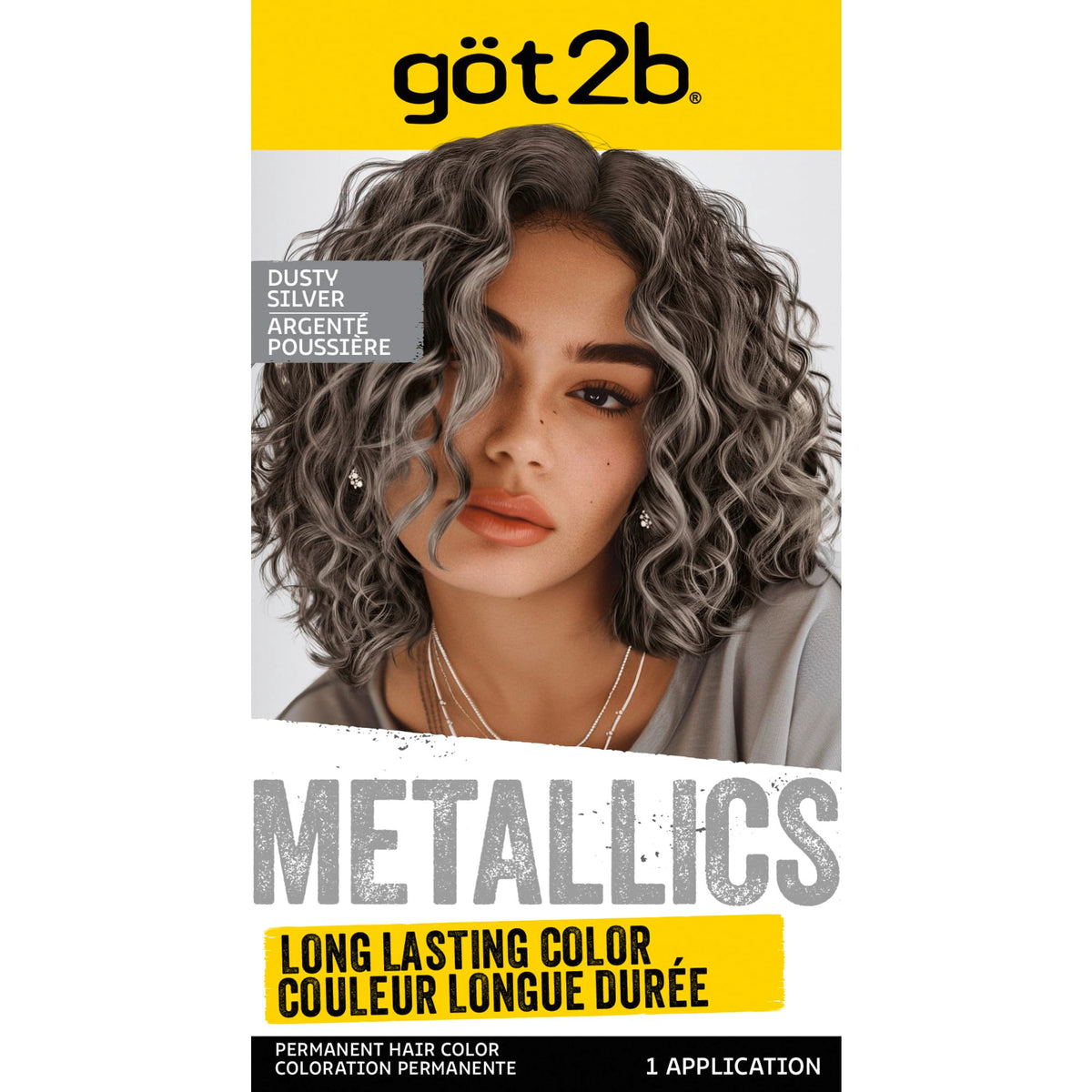 Got2B front packaging showing M72 Dusty Silver and kit contents for bold results
