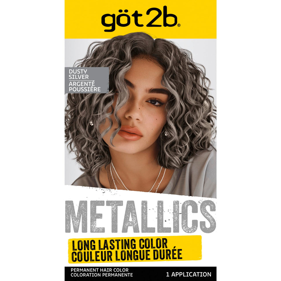 Got2B front packaging showing M72 Dusty Silver and kit contents for bold results