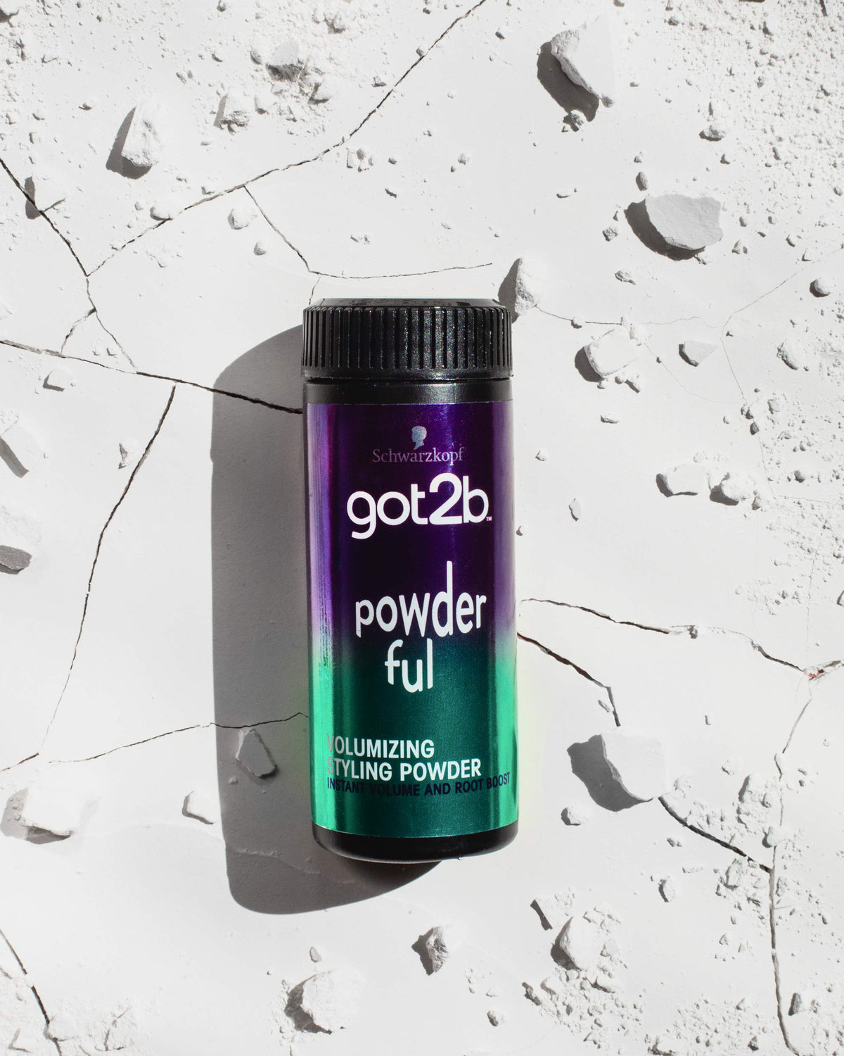Got2B powder applied at roots creating instant volume and natural lift