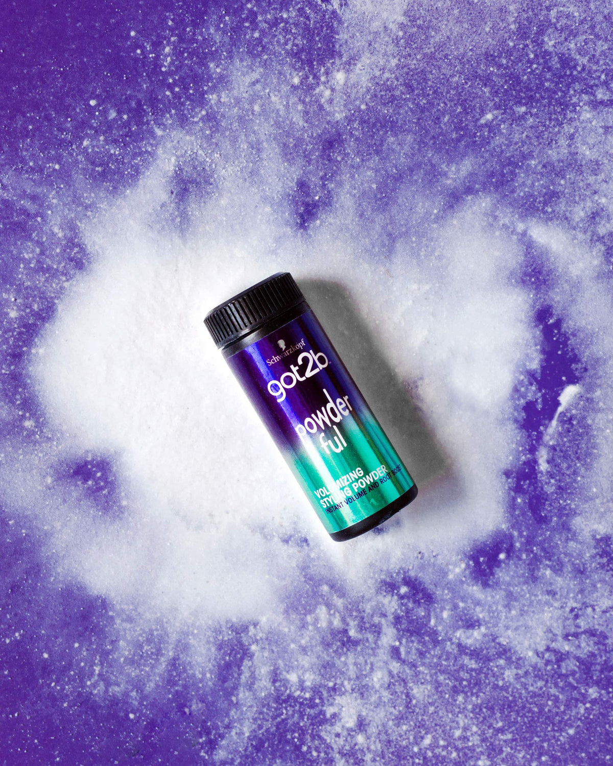 Got2B close-up of powder texture on palm illustrating weightless formula