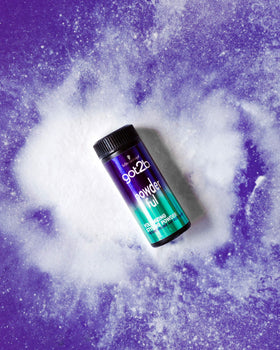 Got2B close-up of powder texture on palm illustrating weightless formula
