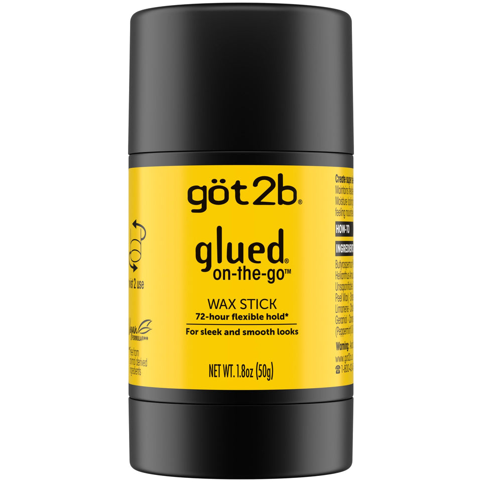 got2b product front packaging showing sleek wax stick and branding benefit portability