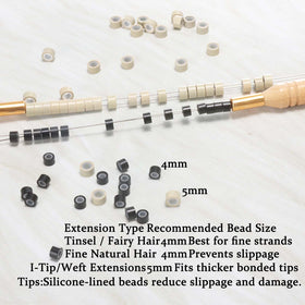 GOTDYA close-up of silicone lining inside bead protecting hair and improving grip