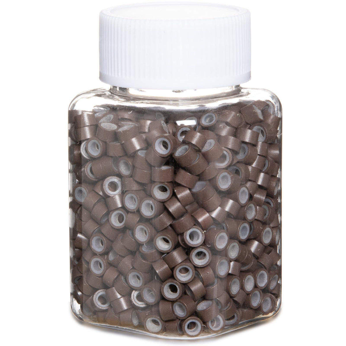GOTDYA front view of 5mm brown micro beads showing packaging and quantity benefit
