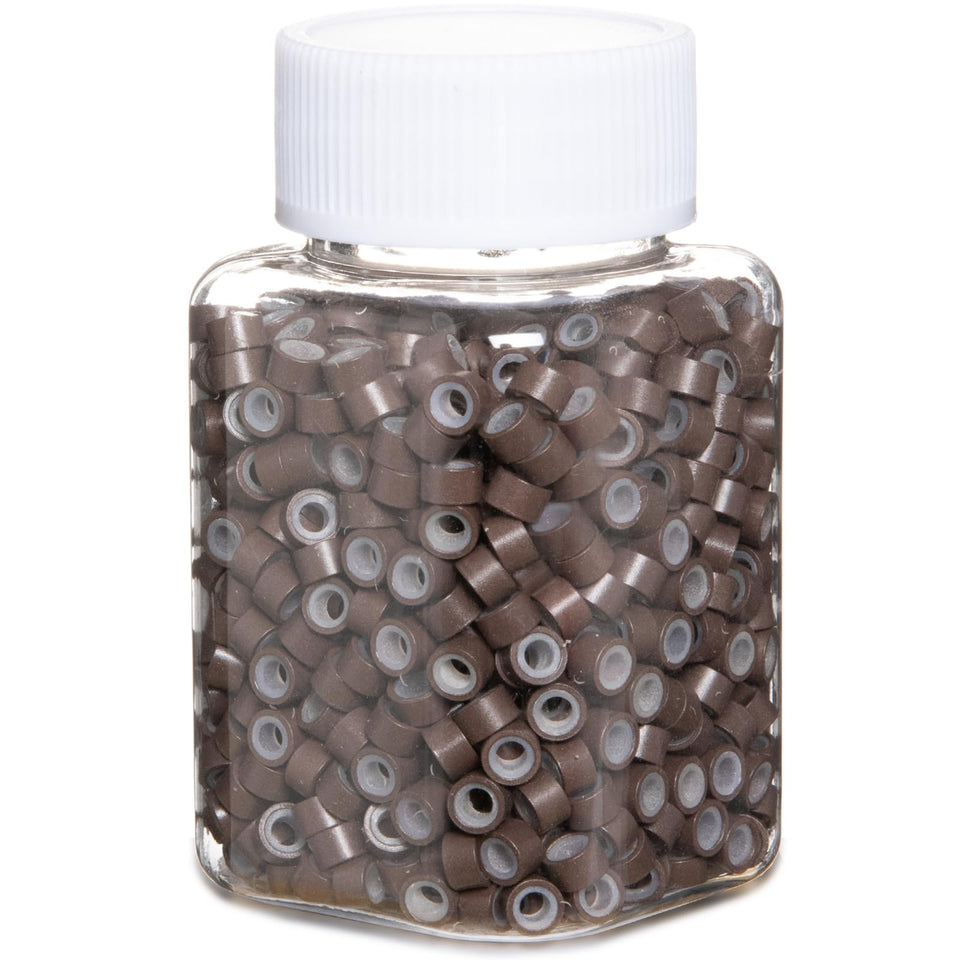 GOTDYA front view of 5mm brown micro beads showing packaging and quantity benefit