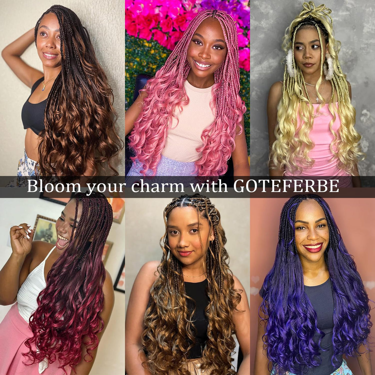 GOTEFERBE lifestyle shot with styled braids illustrating versatile looks