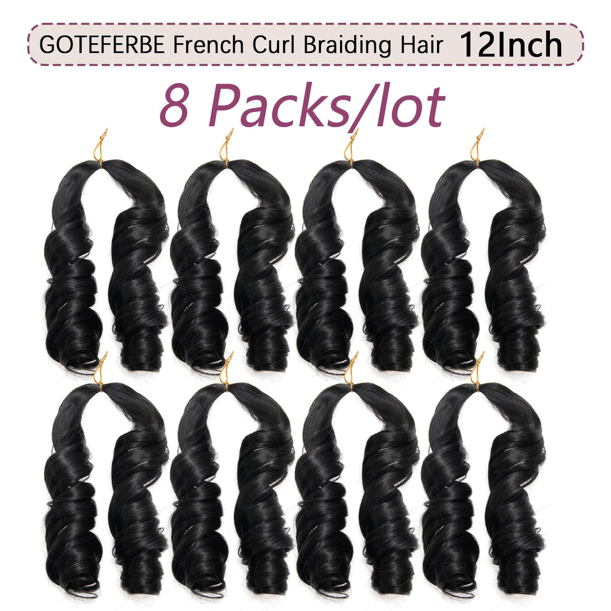 GOTEFERBE close-up of silky curly texture for soft, natural-looking braids