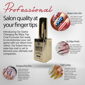 Gotti Nails bottle beside measuring items showing size and clear product label