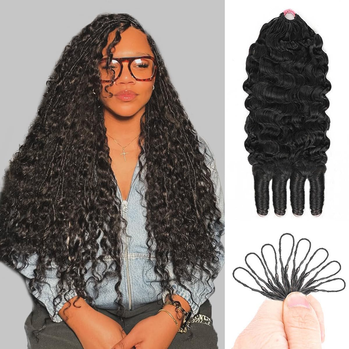 Goulus front packaging showing 16 inch bundles and natural finish benefit