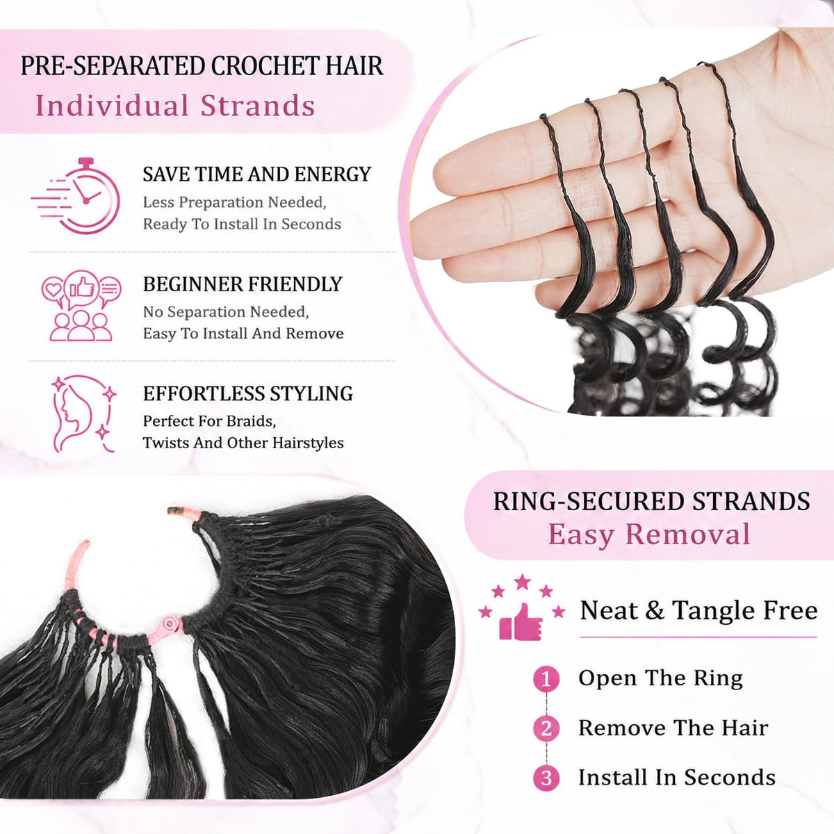 Goulus invisible miracle knot string detailed view for seamless blend