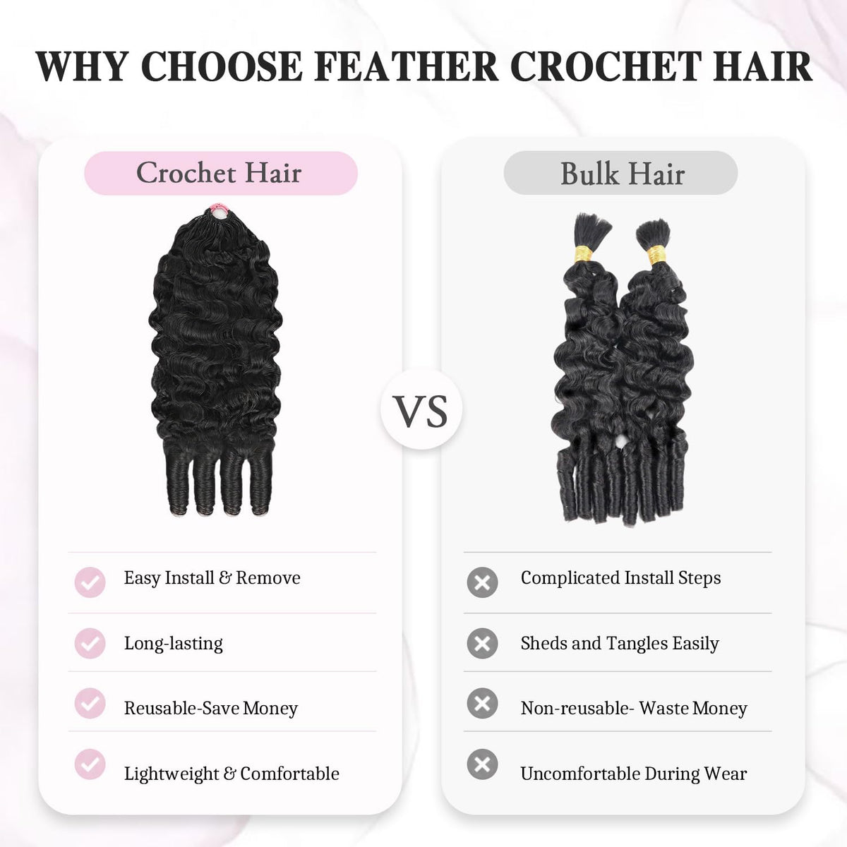 Goulus natural black color and healthy shine on bundled hair