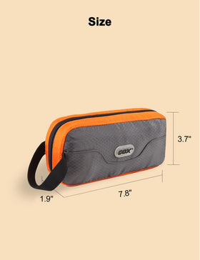 GOX next to travel items demonstrating size and packing efficiency