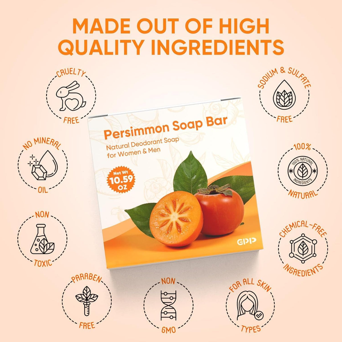 GPP persimmon soap bathroom lifestyle image suggesting daily freshness