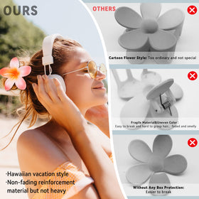 GQLV clip securing a bun in hair at the beach, illustrating secure hold and stylish look
