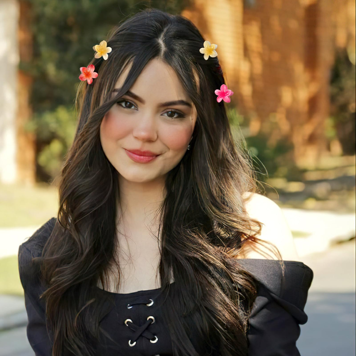 GQLV clip securing bangs in everyday hairstyle — gentle hold without creasing