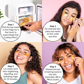 grace & stella application demonstration of patches under eyes for quick depuffing benefit