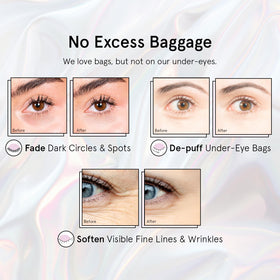 grace & stella patch applied under model eye demonstrating instant lift benefit