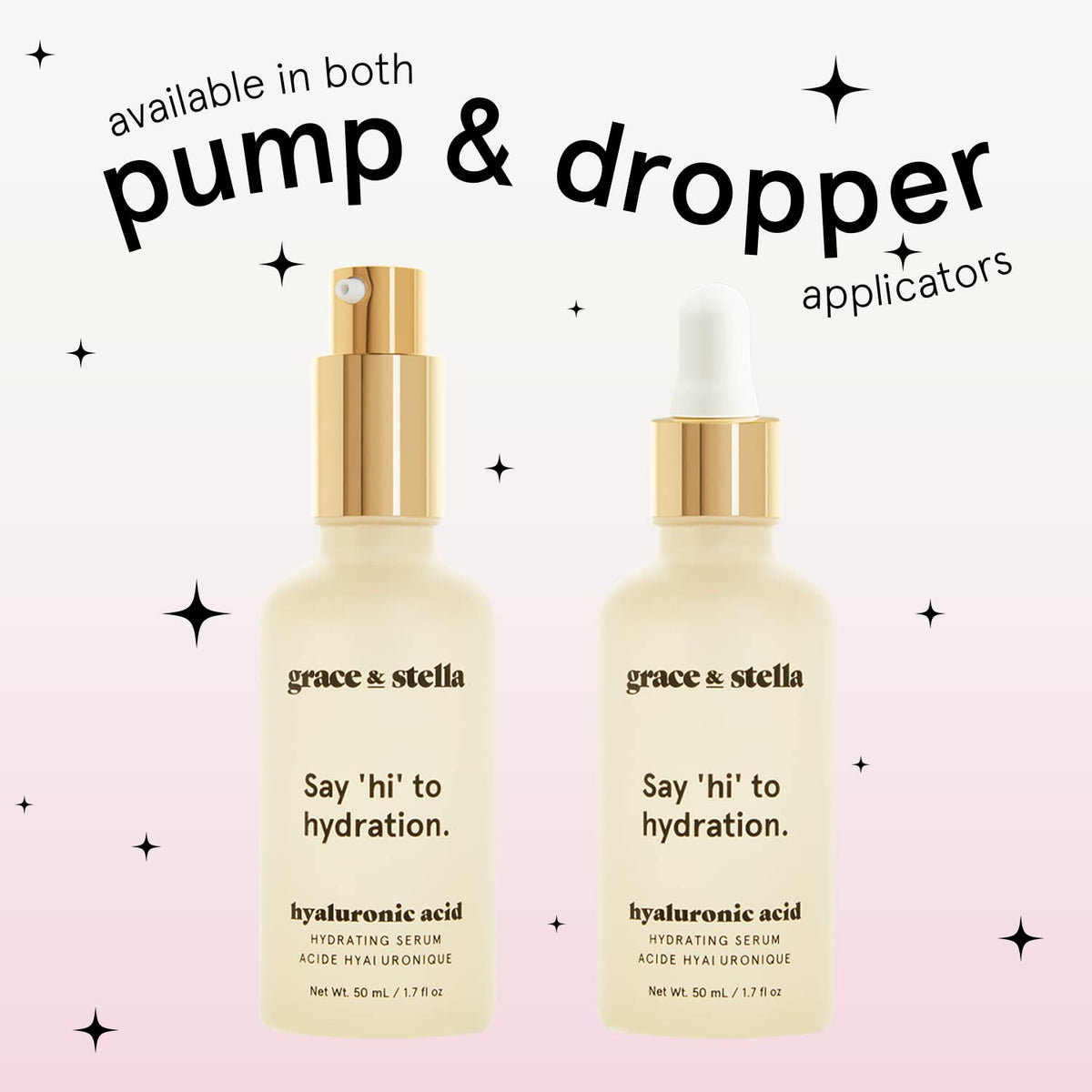 grace & stella bottle next to moisturizer showing layering compatibility and routine use
