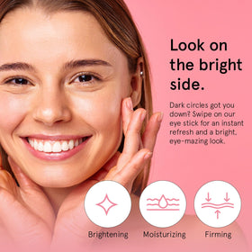 grace & stella open balm stick revealing solid balm tip for precise under-eye application