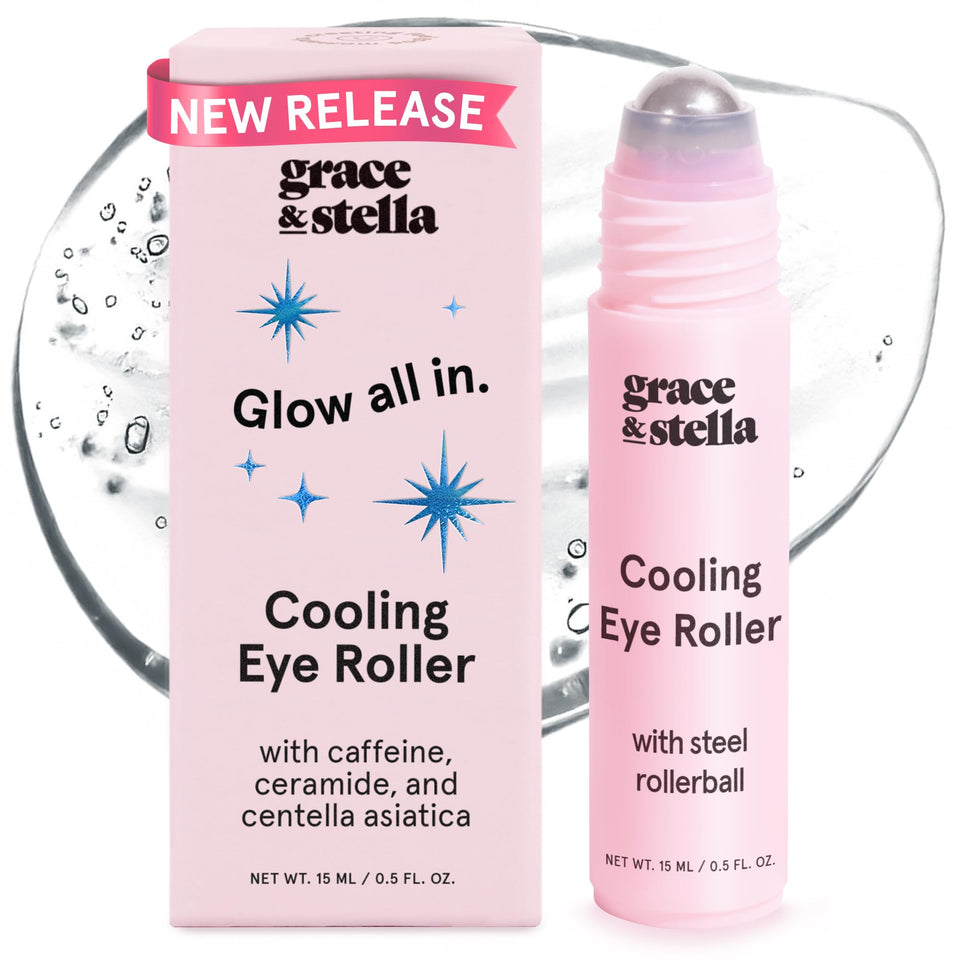 grace & stella front packaging showing compact 15ml tube, travel-friendly and handy