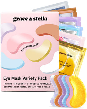 grace & stella front packaging showing 18-pair variety pack for convenient gifting