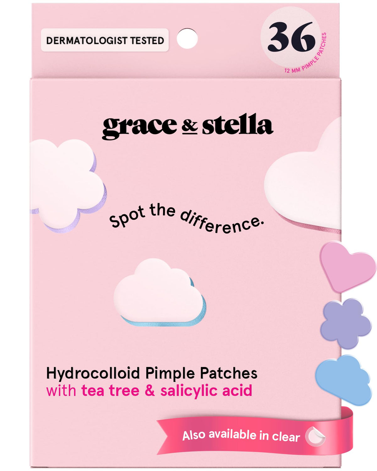 grace & stella front packaging showing cute multishape patches and benefits