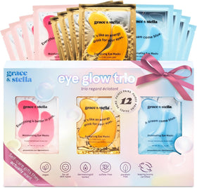 grace & stella front packaging showing colorful under-eye patch set and gift-ready appeal
