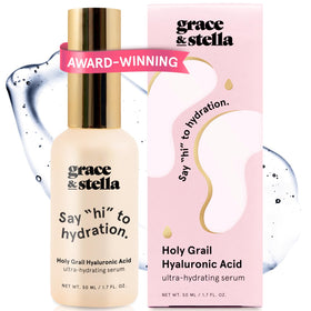 grace & stella front packaging showing bottle and label benefit: clear branding and readability