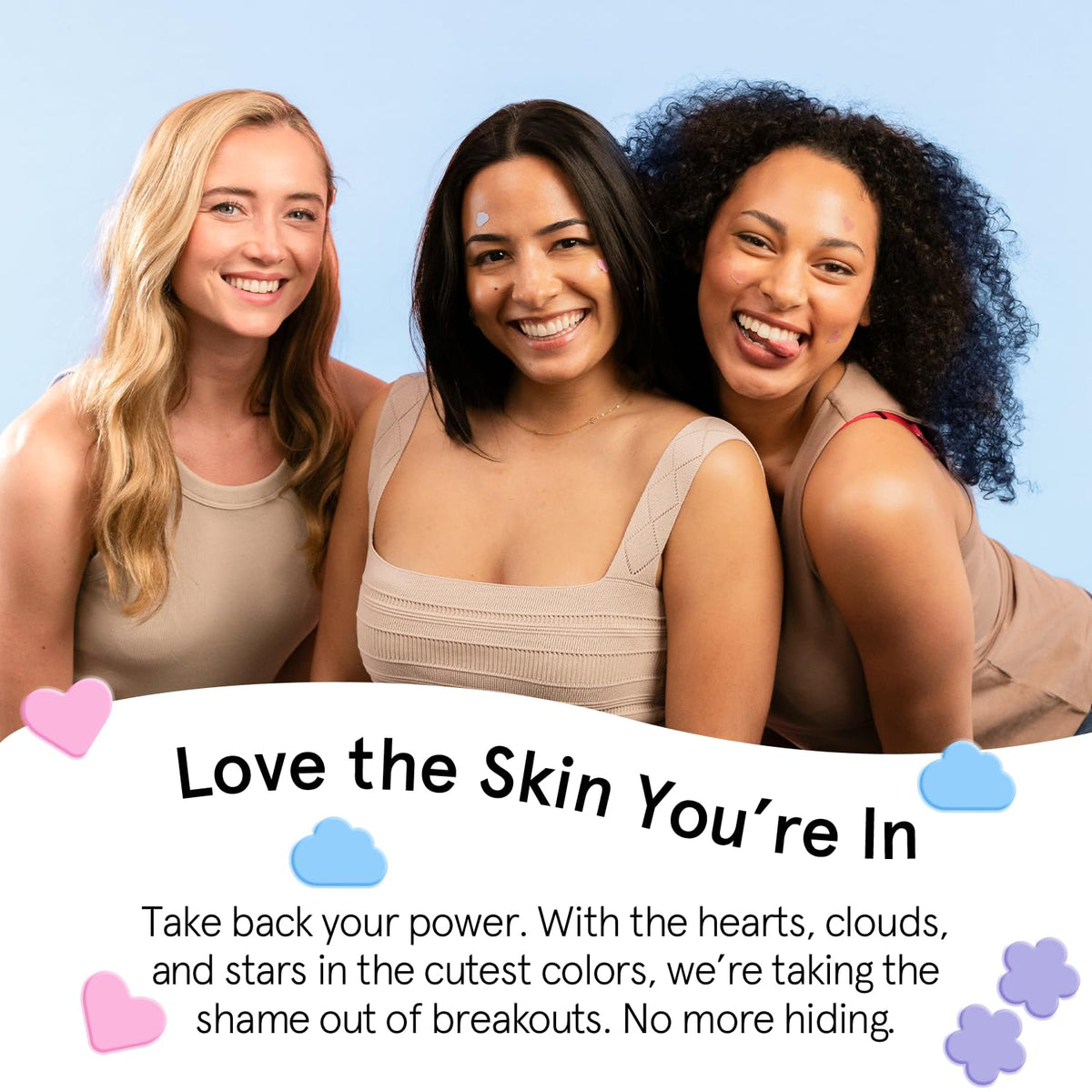 grace & stella patch under light makeup demonstrating discreet wear benefit
