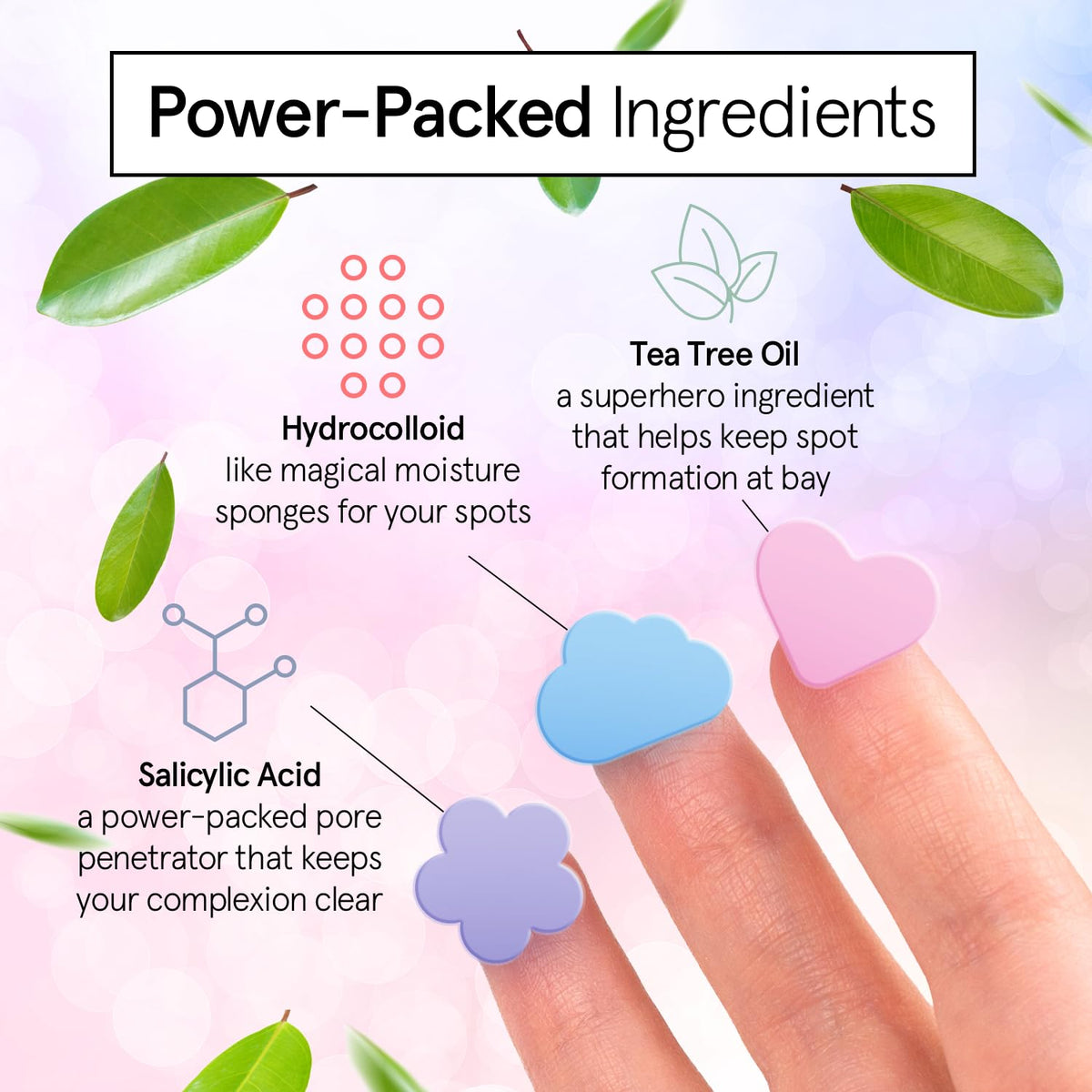 grace & stella patch applied to cheek showing secure blemish protection