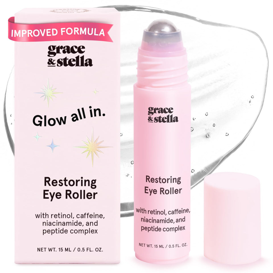grace & stella front packaging showing compact travel-friendly roller