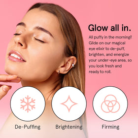 grace & stella metal rollerball close-up providing cooling massage benefit